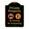 Signmission Designer Series-Private Property No Parking Or Trespassing With Symbols, 24" x 18", BG-1824-9916 A-DES-BG-1824-9916 - alternate 1